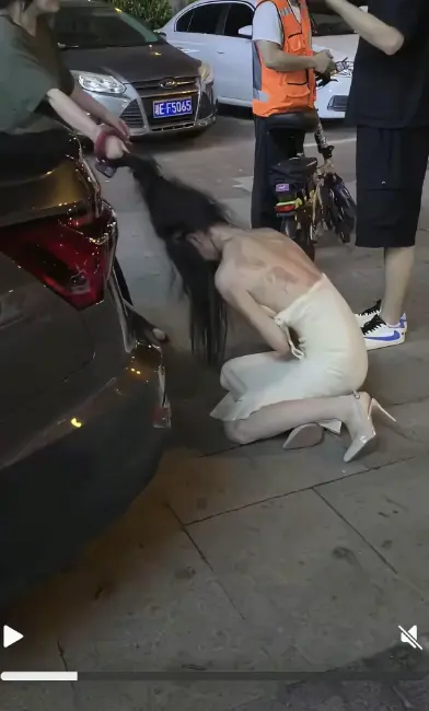 《白裙女子被抓头发跳河》白裙女子拉头发跳河事件-湘E车牌小三疑云始末全记录-1080P高清画质免费在线播放