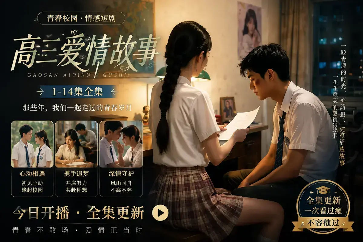 《ai短剧：B中爱情故事》全集免费看-AI短剧带你重返十七岁-相识篇暗恋篇4K超清未删减版-夸克网盘极速秒存